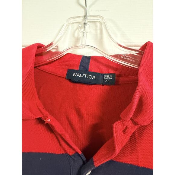 Vintage Nautica red and blue Men's Polo Long Sleeve - Size XL - Picture 3 of 6